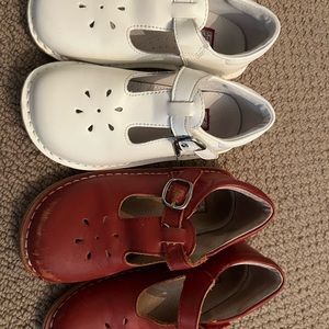 Little girls L’Amour shoes. Red and white.